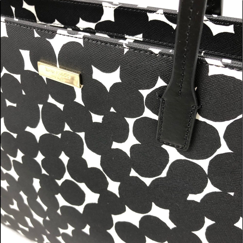 New! Kate Spade Polka Dots Large Leather Tote Bag - Picture 2 of 7
